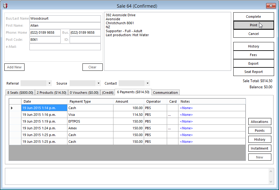 Multiple Payments and Installments